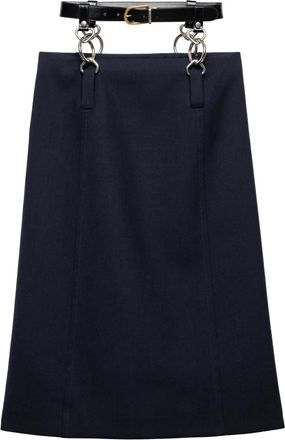 Prada Gonna midi con cintura - Blu