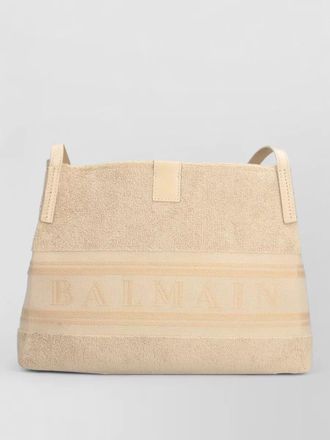 Balmain rectangular shoulder bag textured fabric dual handles