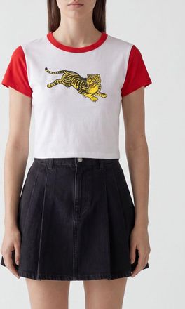 Kenzo Slim Fit T-shirt in Cotton with Tiger Paris Logo