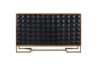 Giner&Colomer Aparador tallado a mano en madera de mango y patas doradas 135 cm