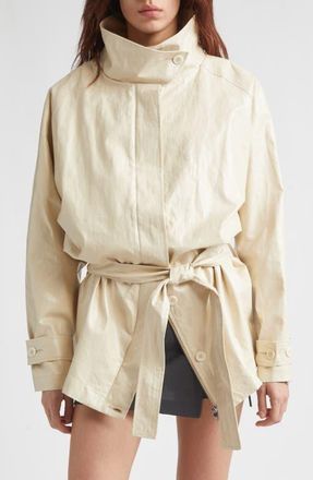 Paloma Wool Lebano Coated Linen Coat in Beige at Nordstrom, Size X-Small