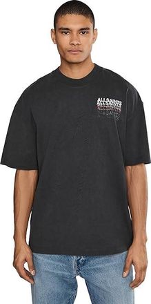 AllSaints Graphene Short Sleeve Crew Mens T Shirt Washed Black : MD, Cotton