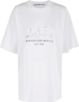 Alexander Wang Dames, Tops, Wit, Maat: S Katoen