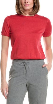 Brooks Brothers Scalloped Pointelle Trim Sweater