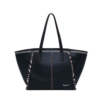 Desigual Tote Bags, female, Black, Size: ONE SIZE Manhattan Pespuntes Guimar Shoulder Bag
