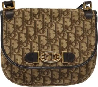 Dior Pre-owned Cross Body Bags, female, Brown, Size: ONE SIZE Pre-owned Vintage Trotter Canvas Shoulder Bag
