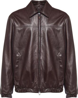 Canali Leather Jassen - Heren - Leren en Su&egrave;de Jassen - Bruin - 2XL - Jassen