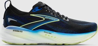 Brooks Mens Glycerin Gts 22 Running Shoes In Black/cobalt/neo Yellow