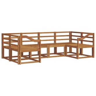 vidaXL Set Di Divani Da Esterno 6 Pz Naturale Legno Di Acacia Massello Vidaxl