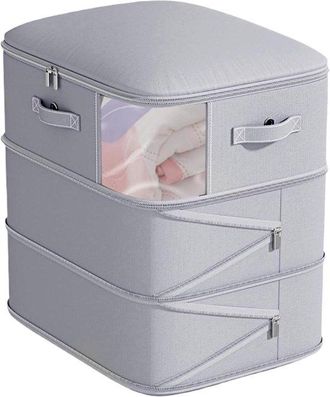 OEM Bolsa Organizadora Para Edredones - Organizador De Mantas - Ahorra Espacio - Gran Capacidad - 54x42x60cm - Gris
