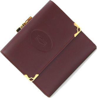Cartier Must Bordeaux Leather Wallet (Tri-Fold) (Pre-Owned)
