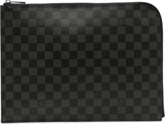 Louis Vuitton Pre-owned Clutches, female, Black, Size: ONE SIZE Pre-owned Leather Zip Pouch