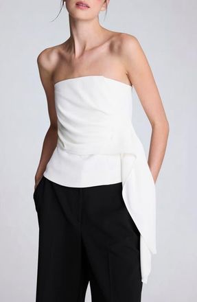 Kenneth Cole Pleated Strapless Top in Oyster at Nordstrom, Size 0