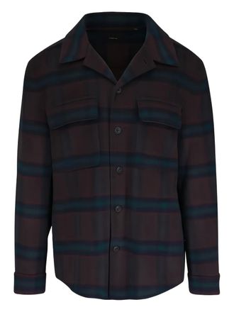 Vince plaid flap-pocket shirt jacket - Brown
