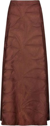 Johanna Ortiz Gonna midi Encanto De Isla con effetto jacquard - Marrone