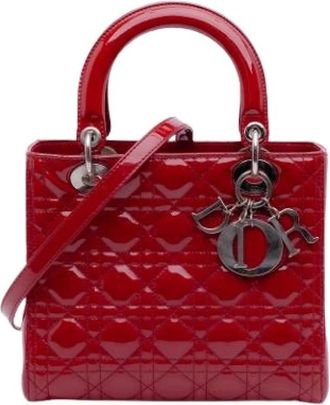 Dior Pre-owned Handbags, female, Red, Size: ONE SIZE Pre-owned Vintage Leather Handbag