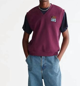 Obey Clothing Slide Fleece Vest In Purple