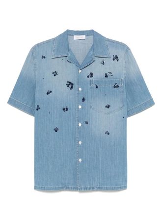 Fabiana Filippi sequin-embellished shirt - women - Cotton - 46 - Blue