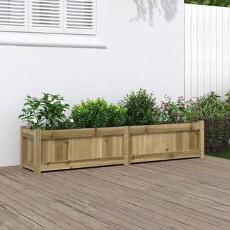 Berkfield Home Garden Planter 150x31x31 cm Impregnated Wood Pine in Brown | Size: 150 x 31 x 31 cm