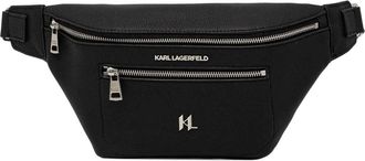 Karl Lagerfeld logo-lettering belt bag - men - Polyurethane - One Size - Black