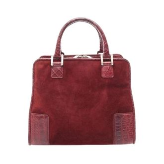 Loewe Pre-owned Handbags, female, Red, Size: ONE SIZE Pre-owned Suede Handbag