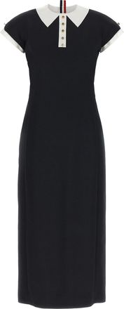 Thom Browne Blue Virgin Wool Midi Womens Dress