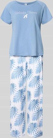 Louis & Louisa Regular Fit T-Shirt mit Zierschleife in Blau, Gr&ouml;&szlig;e XXL