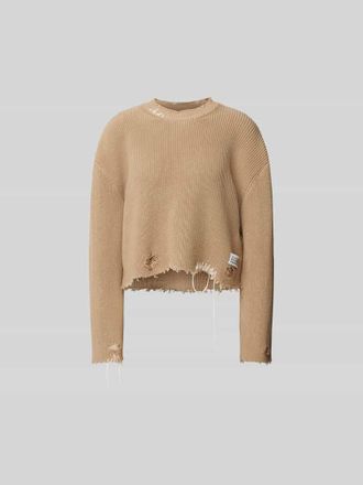 Maison Margiela Pullover im Used-Look in Beige, Gr&ouml;&szlig;e L