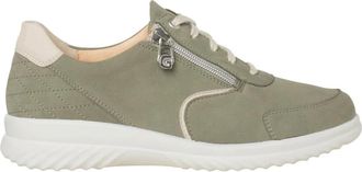 Ganter Wijde Pasvorm Groene Sneaker Comfortabel Leer - Dames - Sneakers - Groen - 35 1/2 EU - Leer - Schoenen