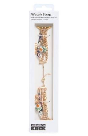 Nordstrom Rack Kerchief Charm Apple Watch Watchband in Blue Multi- Gold at Nordstrom Rack