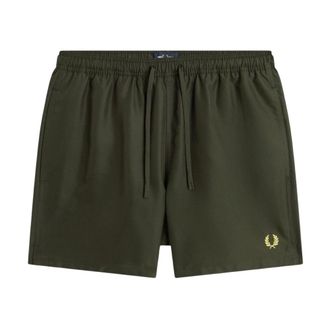 Fred Perry Heren, Badkleding, Groen, Maat: S Poliester