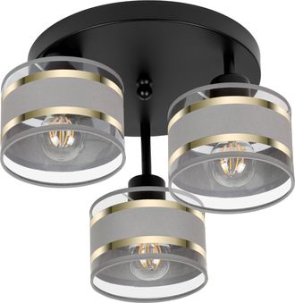 OEM L&aacute;mpara De Techo Negra Con Pantallas, Metal Industrial, 3xe27, Iluminaci&oacute;n Led Moderna Para Sal&oacute;n, Cocina, Dormitorio, Habitaci&oacute;n Infantil, Loft
