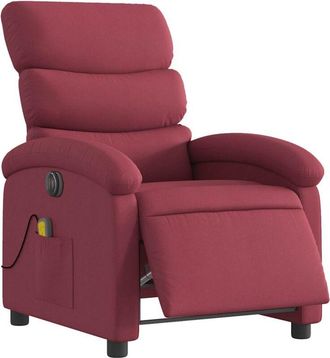vidaXL Sill&oacute;n De Masaje Reclinable El&eacute;ctrico Tela Rojo Tinto Vidaxl