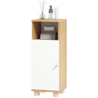 HOMCOM Mobile Bagno Con Vano Aperto E Armadietto A 2 Ripiani Bianco E Legno - Homcom