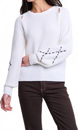 Lisa Todd Show & Tell Sweater In Winter White