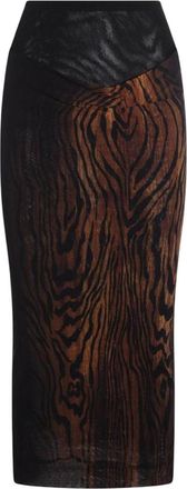 Jean Paul Gaultier Jean Paul Gaultier La Gonna Lunga Drappeggiata Motivo Legno Legno-Donna