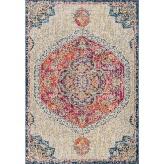 Jonathan Y Designs Bohemian FLAIR Boho Vintage Medallion Area Rug in Cream/orange at Nordstrom, Size 4Ft 0In X 6Ft 0In
