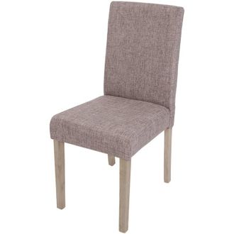 Hhg Silla De Comedor Littau, Silla De Cocina, Tela/textil Certificado Mvg, Gris, Patas Marrones