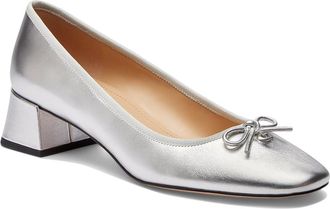 Coach Ava Ballet Pumps Womens Flat Shoes Silver : 9.5 B - Medium, Leather/Rubber