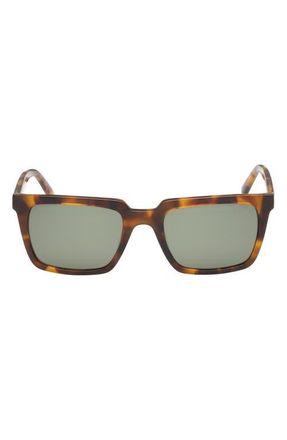 Abercrombie & Fitch 52mm Rectangular Sunglasses in Dark Havana /Green Lens at Nordstrom