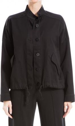 Max Studio Cotton Piqu&eacute; Jacket in Black-Black at Nordstrom Rack, Size X-Small