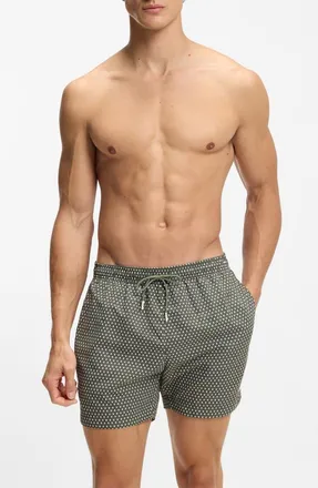 BOSS Vibe Swim Trunks in Open Green at Nordstrom, Size Xx-Large