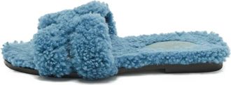 Herm&egrave;s Sandali slides in shearling - Blu