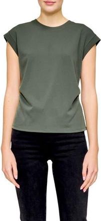 Melloday Side Ruched Crepe Top in Olive at Nordstrom Rack, Size X-Small