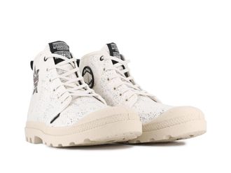 Palladium Schn&uuml;rboots PALLADIUM STRANGER THINGS X PAMPA DEMODOG, Herren, Gr. 44,5, cream wei&szlig;, Textil, Schuhe Schn&uuml;rboots, Schn&uuml;rstiefel aus Canvas mit Print