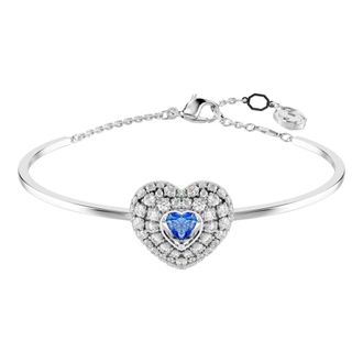 Swarovski Armband Unisex Idyllia Hyperbola Hart Blauw Gerhodineerd 5680393 - unisex - Armbanden - Grijs - ONE Size - Accessoires