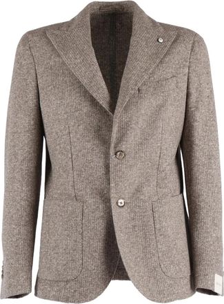 L.B.M. 1911 textured pocket blazer - men - Fabric - 52 - Brown
