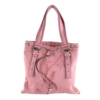 Saint Laurent Pink Canvas Handbag Tote Bag (Pre-Owned)