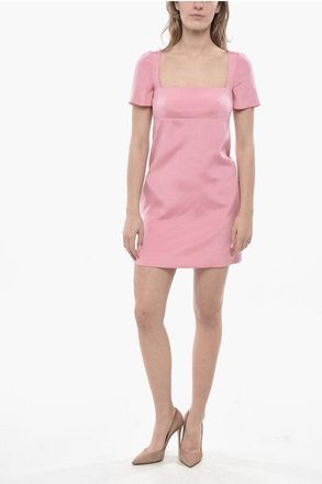 Valentino Short-Sleeved Silk-Blend Sheath Dress size 38
