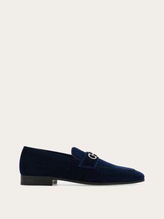 Ferragamo Uomo Mocassino ornamento Gancini Blu Taglia 40.5